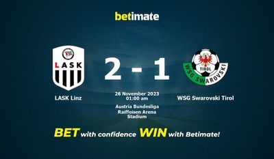LASK 린츠 대 WSG 스와로브스키 티롤 예측, 확률 및 베팅 팁 2023-11-25