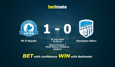 MC El Bayadh 대 Olympique Akbou 예측, 확률 및 베팅 팁 2025년 6월 17일