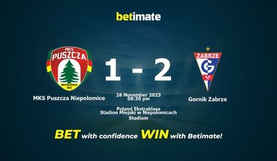 MKS Puszcza Niepolomice 대 Gornik Zabrze 예측, 승률 및 베팅 팁 2023년 11월 26일
