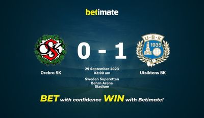 Orebro SK 대 Utsiktens BK 예측, 승률 및 베팅 팁 2023년 9월 28일