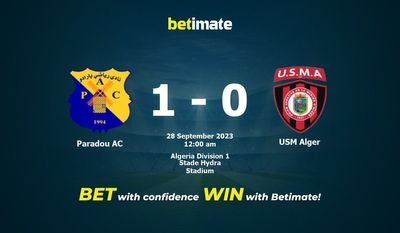 Paradou AC 대 USM Alger 예측, 승률 및 베팅 팁 2023년 9월 27일