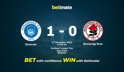 Stranraer 대 Bonnyrigg Rose 예측, 승률 및 베팅 팁 2023년 12월 16일