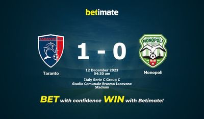 Taranto 대 Monopoli 예측, 확률 및 베팅 팁 2023-12-11