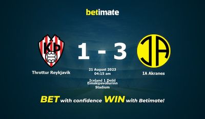 Throttur Reykjavik 대 IA Akranes 예측, 승률, 베팅 팁 2023-08-20