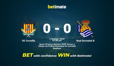 UE Cornella 대 레알 소시에다드 B 예측, 승률 및 베팅 팁 2023년 10월 1일