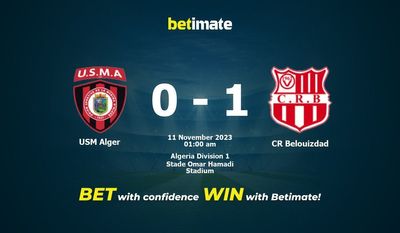 USM Alger 대 CR 벨루이즈다드 예측, 승률 및 베팅 팁 2023년 11월 10일