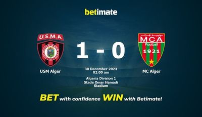 USM Alger 대 MC Alger 예측, 승률 및 베팅 팁 2023년 12월 29일