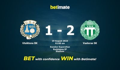 Utsiktens BK vs Vasteras SK 예측, 승률, 베팅 팁 2023-08-18
