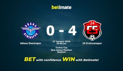 Adana Demirspor vs 24 Erzincanspor Prognozy, kursy i typy bukmacherskie 17.01.2024