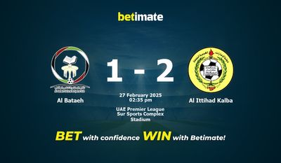 Al Bataeh vs Al Ittihad Kalba Prognoza, kursy i porady bukmacherskie 27.02.2025