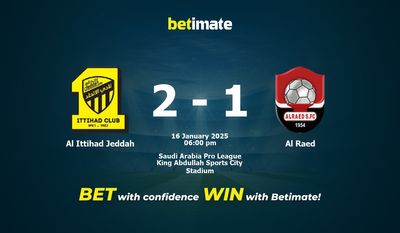 Al Ittihad Jeddah vs Al Raed Prognoza, kursy i porady dotyczące zakładów 16.01.2025