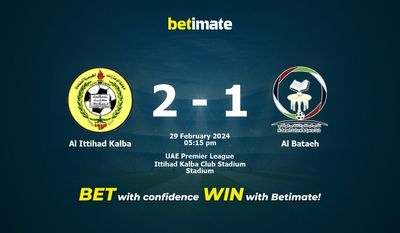 Al Ittihad Kalba vs Al Bataeh przewidywania, kursy i typy bukmacherskie 29.02.2024