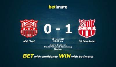 ASO Chlef vs CR Belouizdad Prognoza, kursy i porady bukmacherskie 19.05.2025