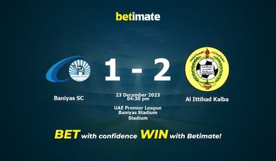Baniyas SC vs Al Ittihad Kalba przewidywania, kursy i typy bukmacherskie 23.12.2023