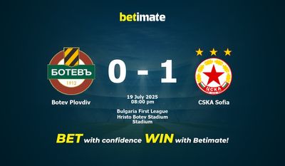 Botev Plovdiv vs CSKA Sofia Prognoza, kursy i typy bukmacherskie 19.07.2025