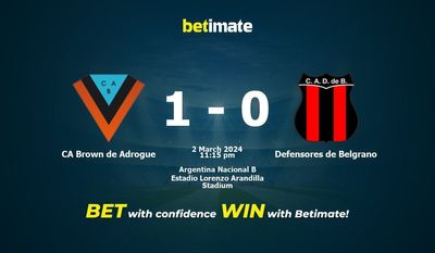 CA Brown de Adrogue vs Defensores de Belgrano przewidywania, kursy i typy bukmacherskie 03.02.2024