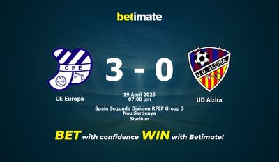 CE Europa vs UD Alzira prognozy, kursy i typy bukmacherskie 19.04.2025