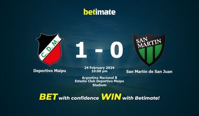 Deportivo Maipu vs San Martin de San Juan Prognozy, kursy i typy bukmacherskie 24.02.2024