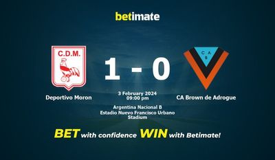 Deportivo Moron vs CA Brown de Adrogue Prognozy, kursy i typy bukmacherskie 02.03.2024