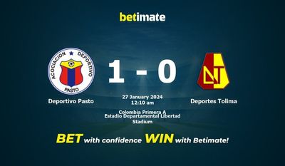 Deportivo Pasto vs Deportes Tolima przewidywania, kursy i typy bukmacherskie 26.01.2024