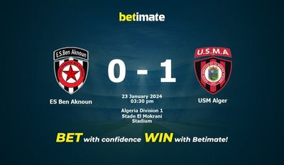 ES Ben Aknoun vs USM Alger Prognozy, kursy i typy bukmacherskie 23.01.2024