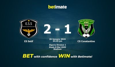 ES Setif vs CS Constantine przewidywania, kursy i typy bukmacherskie 26.01.2024