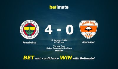 Fenerbahce – Adanaspor przewidywania, kursy i typy bukmacherskie 17.01.2024