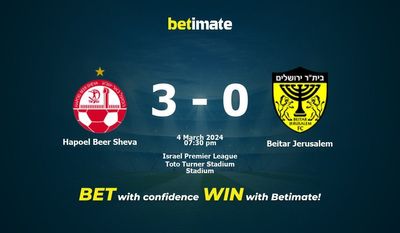 Hapoel Beer Sheva vs Beitar Jerozolima przewidywania, kursy i typy bukmacherskie 03.04.2024