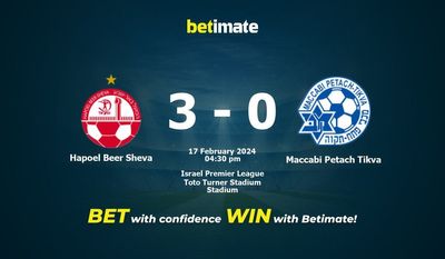 Hapoel Beer Sheva vs Maccabi Petach Tikva przewidywania, kursy i typy bukmacherskie 17.02.2024
