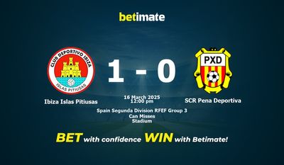 Ibiza Islas Pitiusas vs SCR Pena Deportiva Prognozy, kursy i typy bukmacherskie 16.03.2025