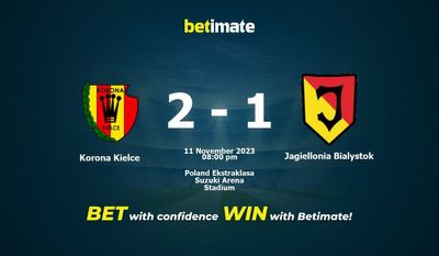 Korona Kielce vs Jagiellonia Białystok Prognozy, kursy i typy bukmacherskie 11.11.2023