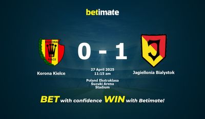 Korona Kielce vs Jagiellonia Białystok Prognozy, kursy i typy bukmacherskie 27.04.2025