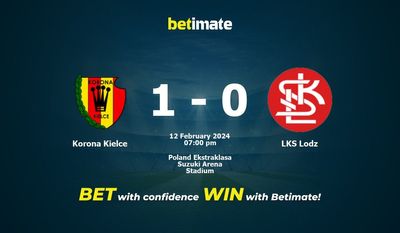 Korona Kielce vs LKS Łódź Prognozy, kursy i typy bukmacherskie 12.02.2024