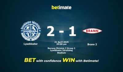Lysekloster – Brann 2 przewidywania, kursy i typy bukmacherskie 21.04.2025