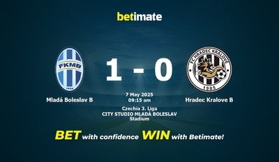 Mladá Boleslav B vs Hradec Kralove B przewidywania, kursy i typy bukmacherskie 07.05.2025