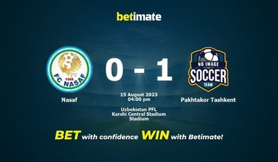 Nasaf vs Pakhtakor Taszkent Prognozy, kursy i typy bukmacherskie 15.08.2023