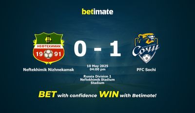 Neftekhimik Nizhnekamsk vs PFC Soczi przewidywania, kursy i typy bukmacherskie 05.10.2025