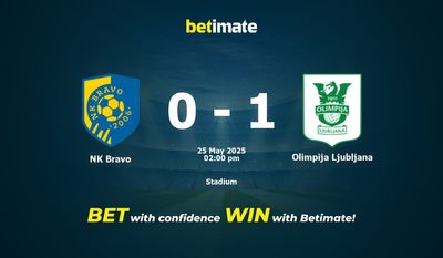 NK Bravo vs Olimpija Ljubljana przewidywania, kursy i typy bukmacherskie 25.05.2025