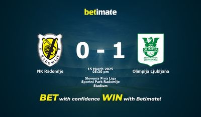 NK Radomlje vs Olimpija Ljubljana Prognozy, kursy i typy bukmacherskie 15.03.2025