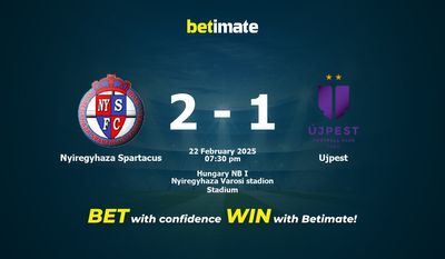 Nyiregyhaza Spartacus vs Ujpest Prognoza, Kursy i Porady Zakładowe 22.02.2025