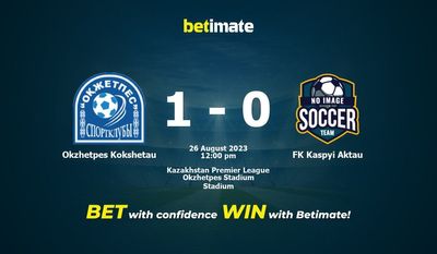 Okzhetpes Kokshetau vs FK Kaspyi Aktau przewidywania, kursy i typy bukmacherskie 26.08.2023