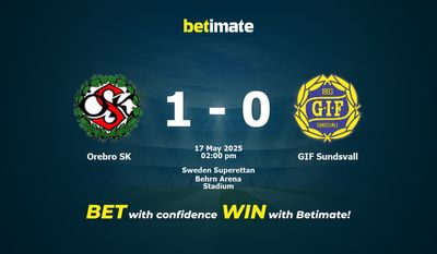 Orebro SK vs GIF Sundsvall prognozy, kursy i typy bukmacherskie 17.05.2025