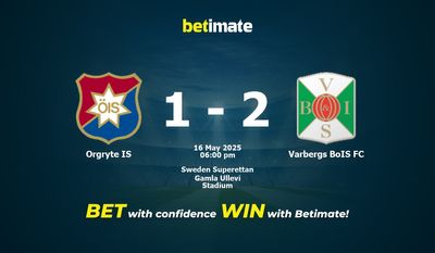 Orgryte IS vs Varbergs BoIS FC przewidywania, kursy i typy bukmacherskie 16.05.2025