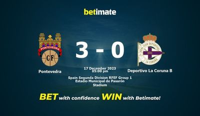 Pontevedra vs Deportivo La Coruna B prognozy, kursy i amp; Typy bukmacherskie 17.12.2023
