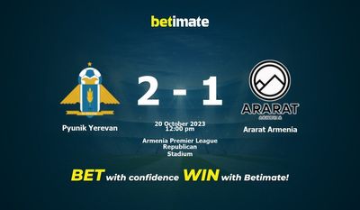 Pyunik Yerevan vs Ararat Armenia Prognozy, kursy i typy bukmacherskie 20.10.2023