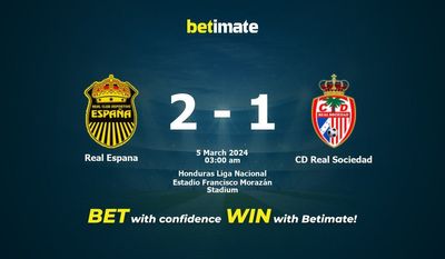 Real Espana vs CD Real Sociedad Prognozy, kursy i typy bukmacherskie 03.05.2024