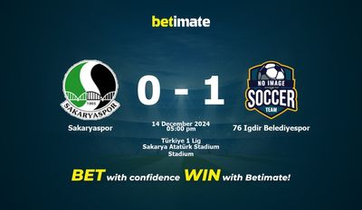 Sakaryaspor vs 76 Igdir Belediyespor Prognozy, kursy i typy bukmacherskie 14.12.2024