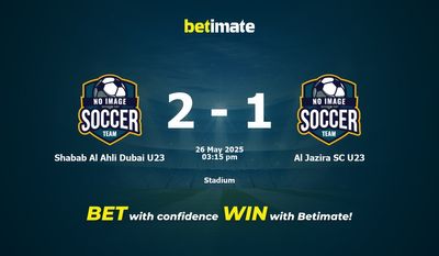 Shabab Al Ahli Dubai U23 vs Al Jazira SC U23 Prognoza, kursy i porady dotyczące zakładów 26.05.2025