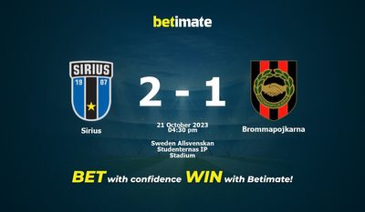 Sirius vs Brommapojkarna przewidywania, kursy i typy bukmacherskie 21.10.2023