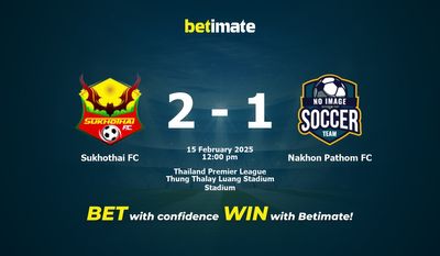 Sukhothai FC vs Nakhon Pathom FC Prognozy, kursy i typy bukmacherskie 15.02.2025
